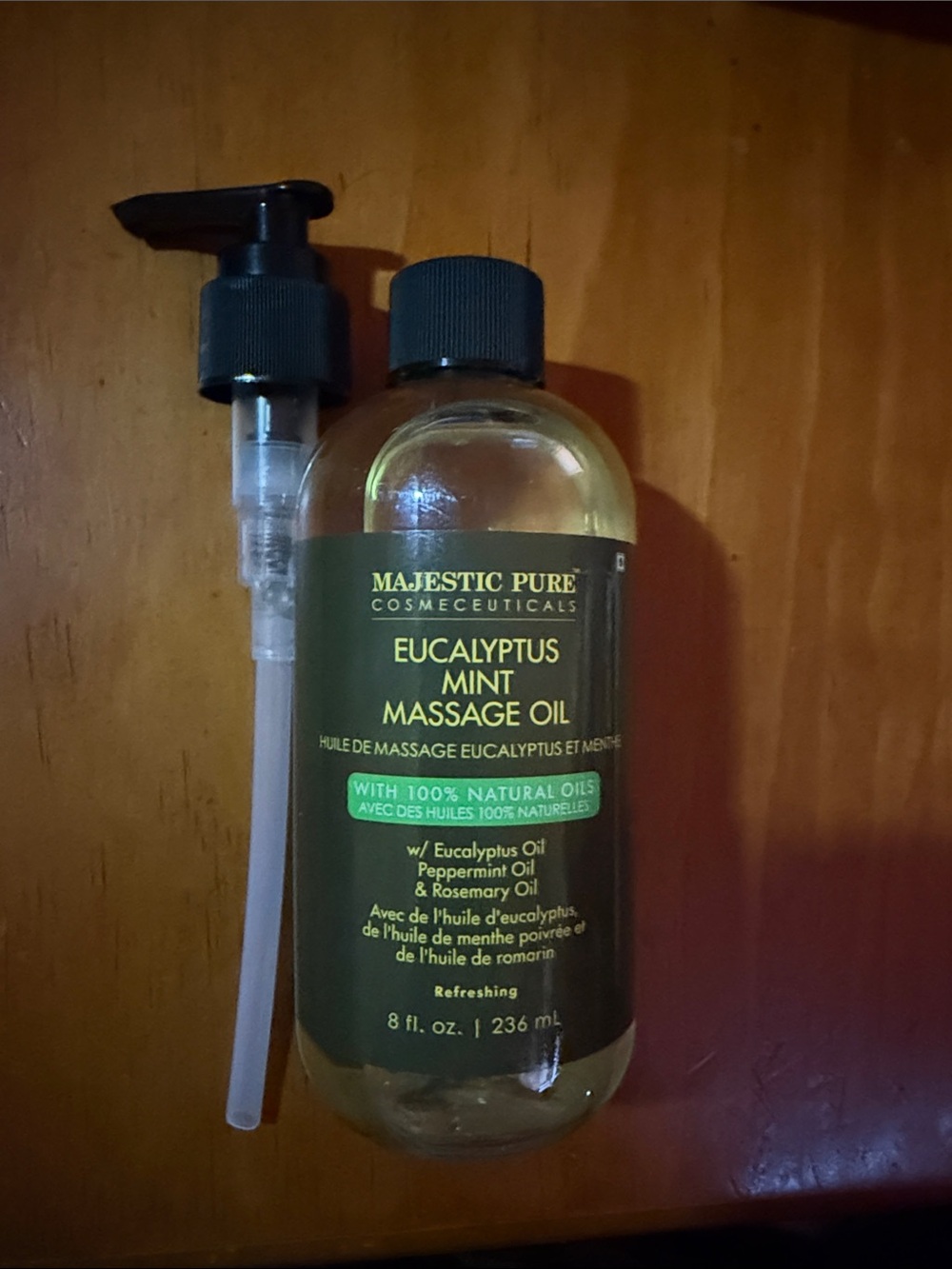 Majestic Eucalyptus Mint Massage Oil - Dark Green & Black